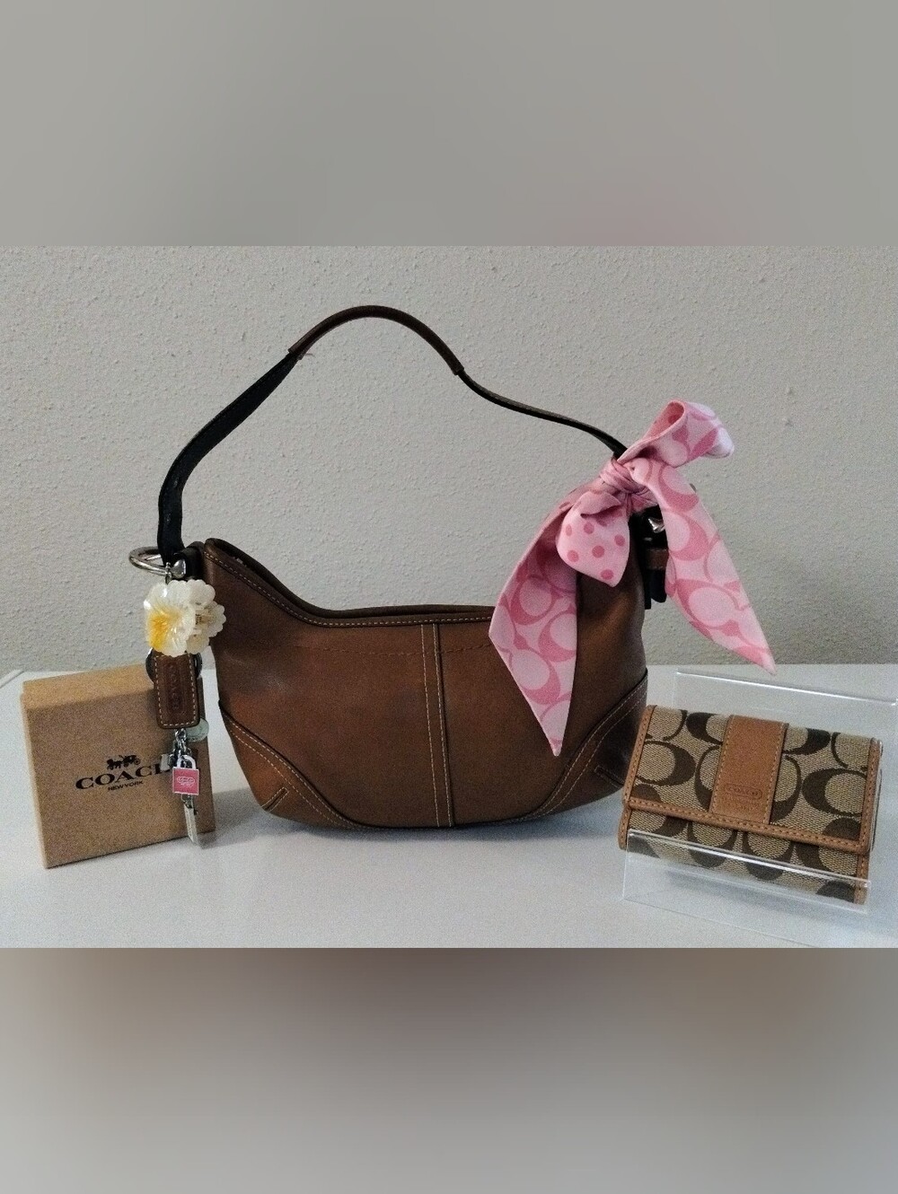 Coach Soho Mini Vintage Y2K With Coach Wallet & Coach Bag Charm 3 Pc. Set